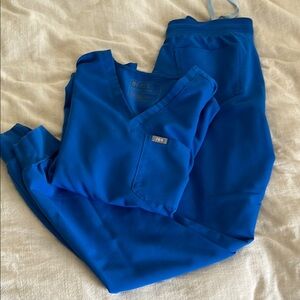 Figs royal blue scrub set
